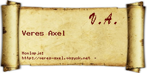 Veres Axel névjegykártya